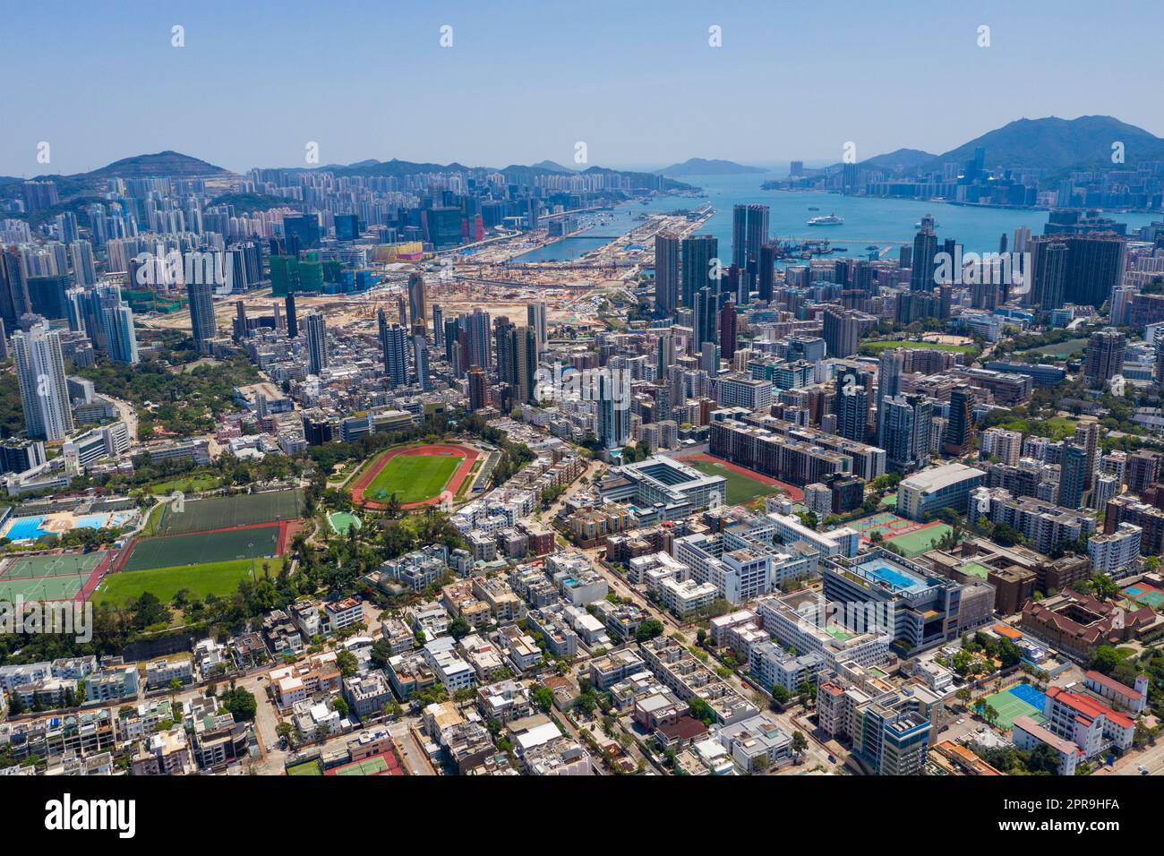 Kowloon Tong, Hong Kong 12 avril 2020 : vue de dessus de la ville de Hong Kong Banque D'Images