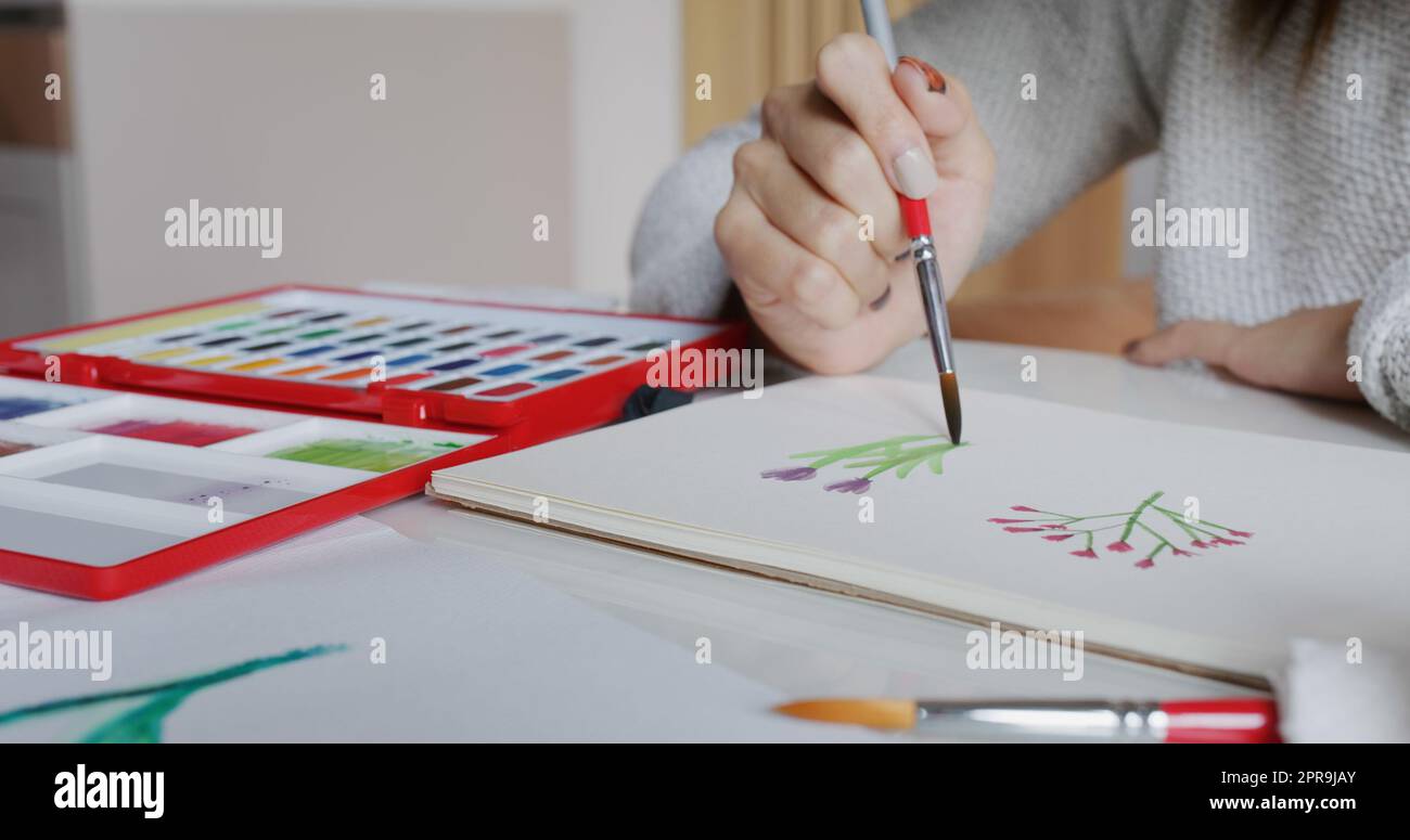 Peinture sur papier par aquarelle Banque D'Images