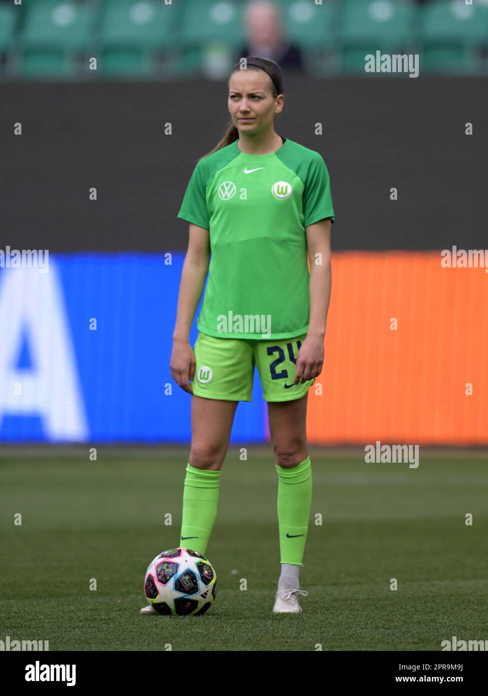 WOLFSBURG - Joelle Wedemeyer des femmes de la VFL Wolfsburg lors du match sémifinal des femmes de la Ligue des champions de l'UEFA entre la VFL Wolfsburg et la WFC d'Arsenal au VFL Wolfsburg Arena sur 23 avril 2023 à Wolfsburg, en Allemagne. AP | hauteur néerlandaise | GERRIT DE COLOGNE Banque D'Images