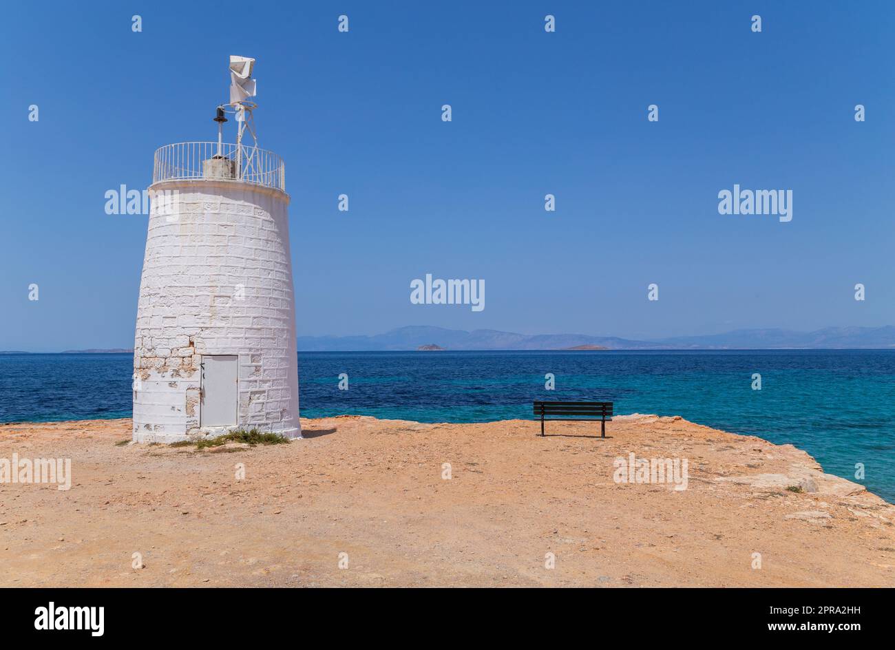 phare de l'île d'Aegina Banque D'Images