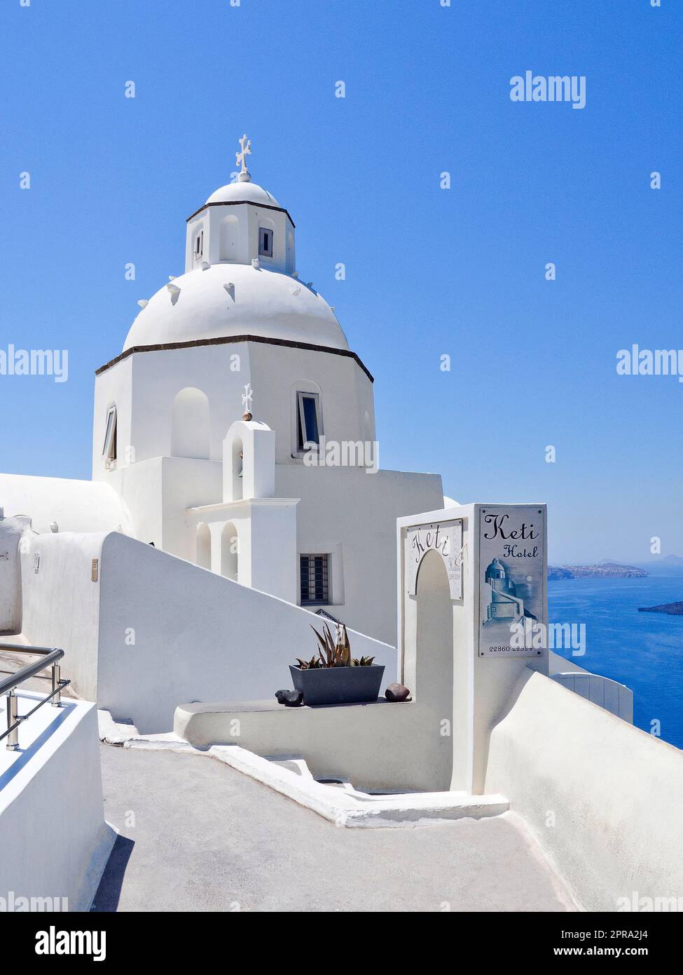 Grèce, Santorin, Thira Banque D'Images