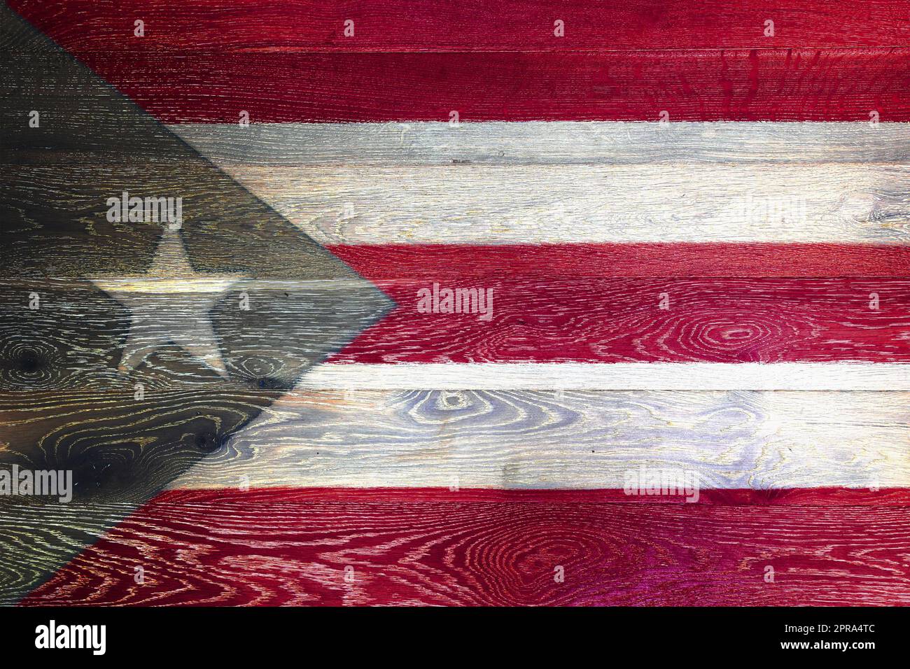 Drapeau de Porto rico sur fond rustique de surface en bois ancien Banque D'Images