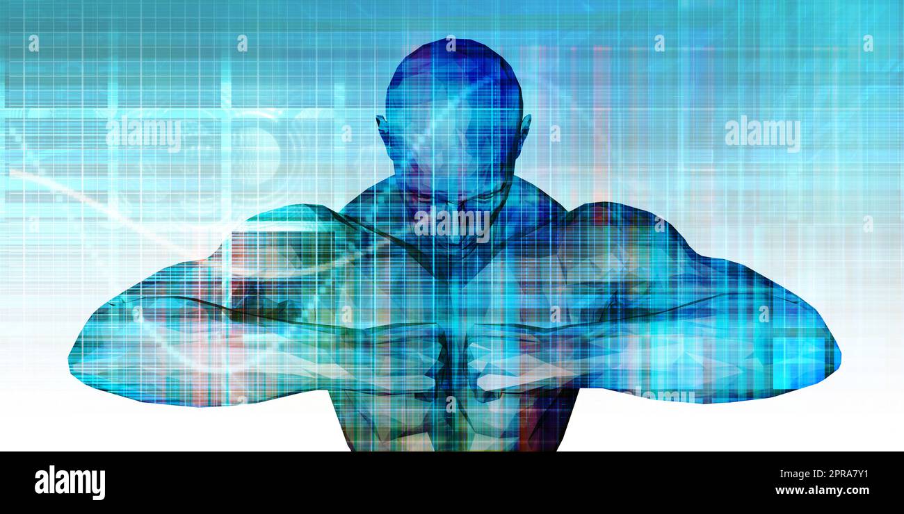 VR Fitness Exercise Game as Fun Background Banque D'Images