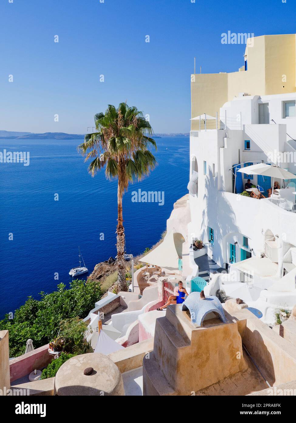 Grèce, Santorini - Vieille ville d'Oia Banque D'Images