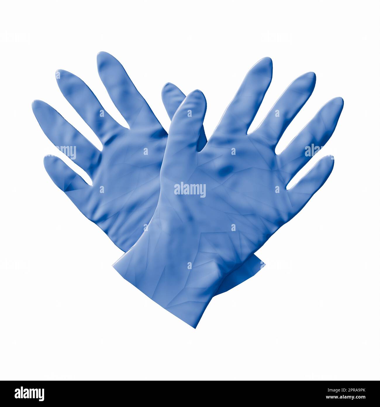 GANTS JETABLES MÉDICAUX BLEUS Banque D'Images