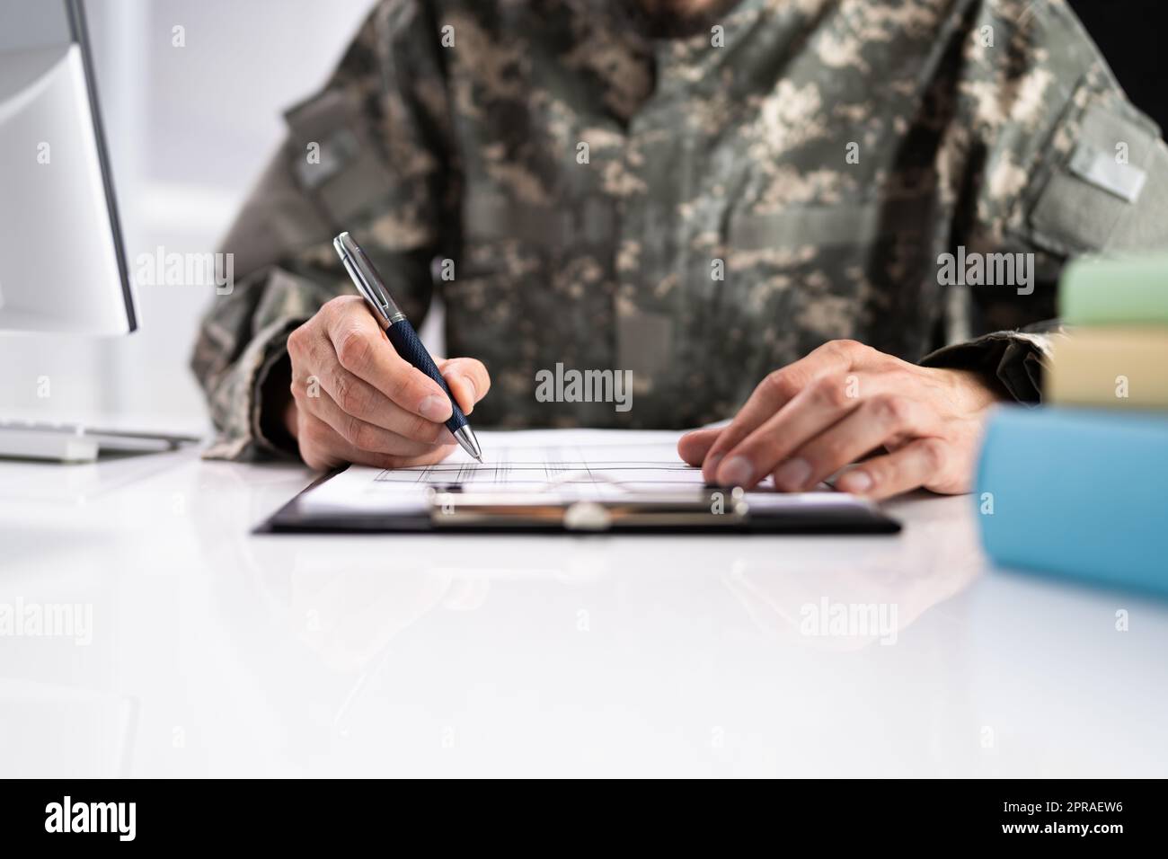 Éducation des étudiants militaires. Ancien combattant militaire Banque D'Images