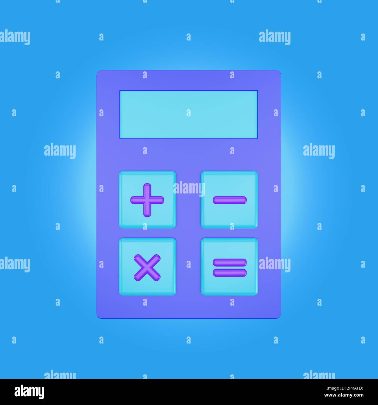 3d icône calculatrice thème de l'école Banque D'Images