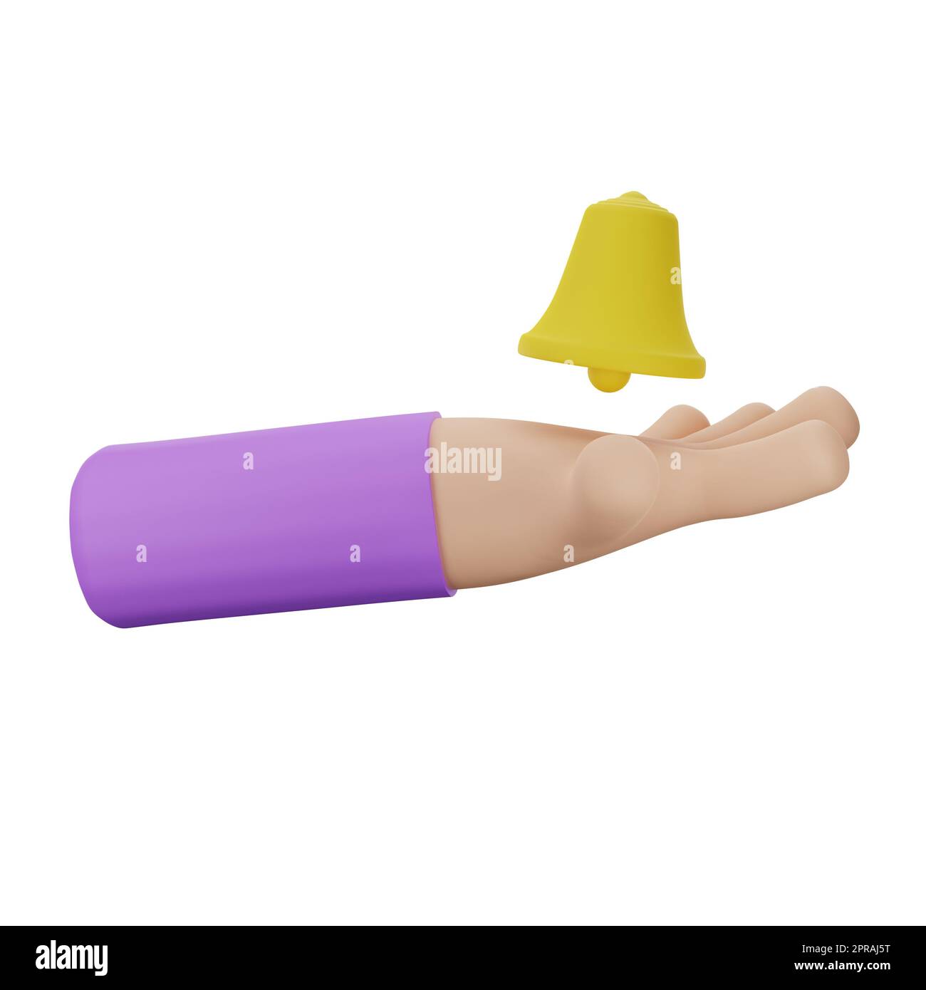 mains avec sonnerie de notification Banque D'Images