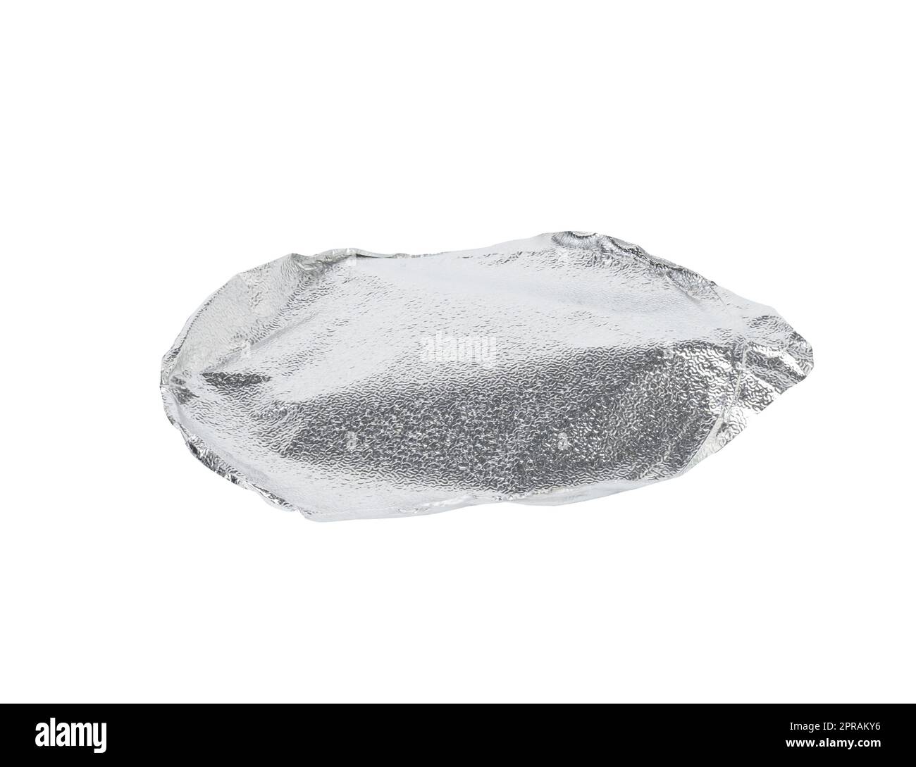 Couvercle fin rond en aluminium gris pour pots à yaourt en plastique Banque D'Images