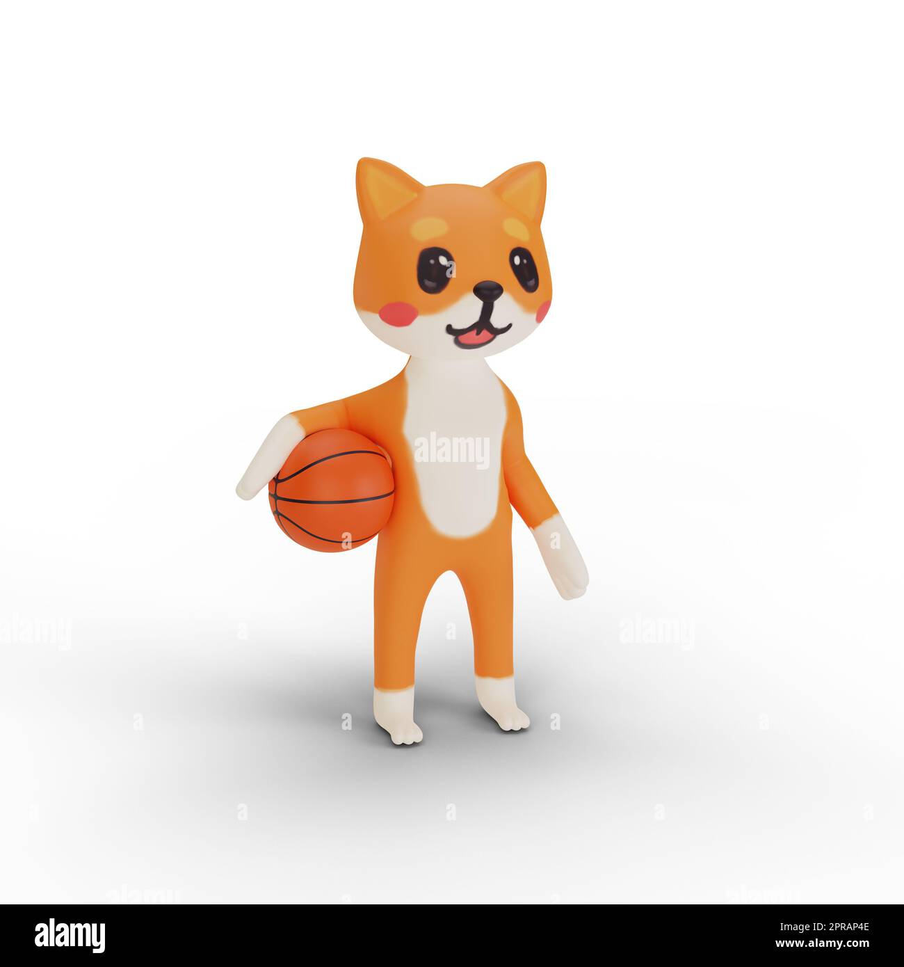 personnage corgi jouant au basket-ball Banque D'Images