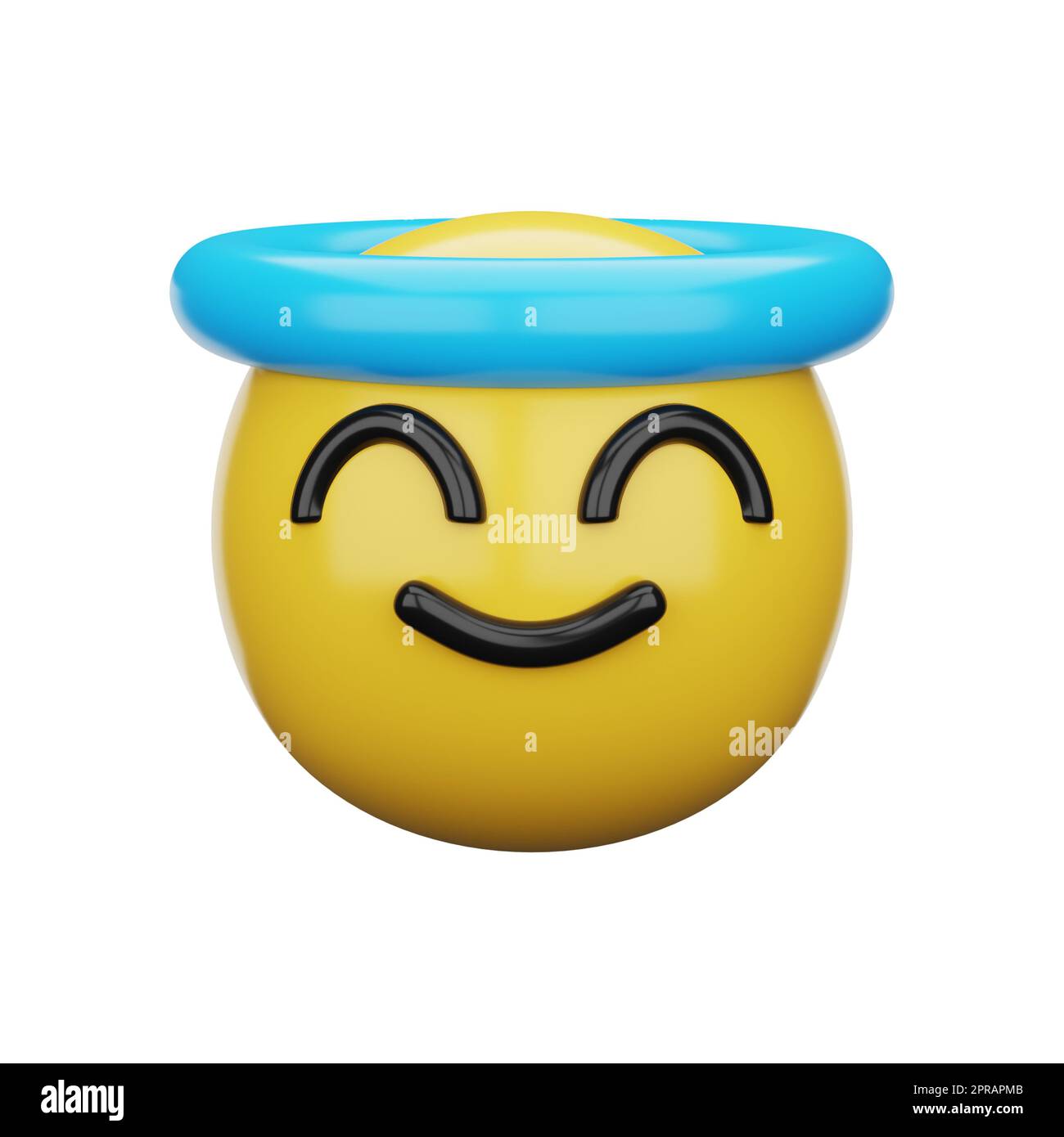 3D émotiji visage souriant avec Halo Banque D'Images