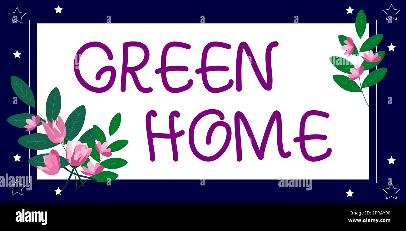 Affichage conceptuel Maison verte. Photo conceptuelle une zone remplie de plantes et d'arbres où vous pouvez vous détendre cadre vierge décoré de formes abstraites modernisées fleurs et de feuillage. Banque D'Images