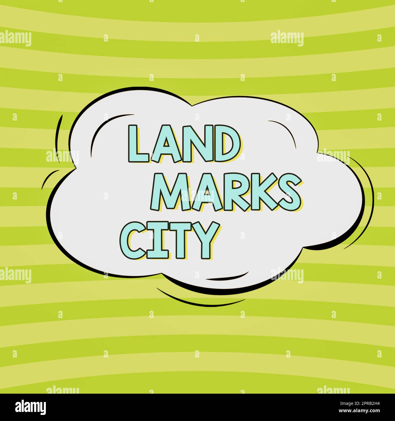 Légende conceptuelle Land Marks City. Les entreprises présentent des sites d'architecture importants dans les villes pour visiter la bulle de réflexion sur le Cloud avec modèle pour les bandeaux Web et la publicité. Banque D'Images