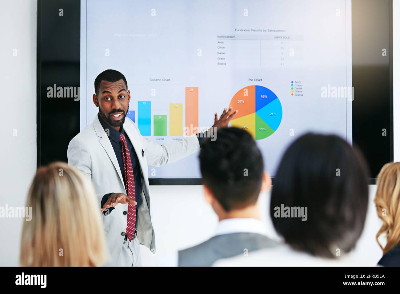 L'équipe de formation des responsables d'affaires à la réunion de la salle de réunion. Chef de la création professionnelle parlant dans le cadre d'une présentation d'atelier, d'un séminaire de formation et d'une conférence avec divers groupes de collègues Banque D'Images