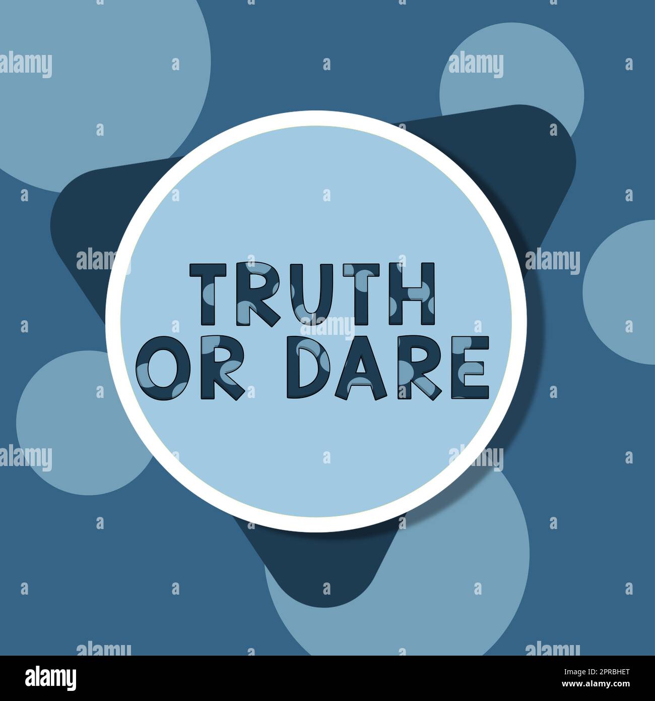 Écriture affichant le texte vérité ou Dare. Photo conceptuelle Tell the actual facts or be accept to a challenge Blank Circular and Triangle Shapes for promotion of Business. Banque D'Images