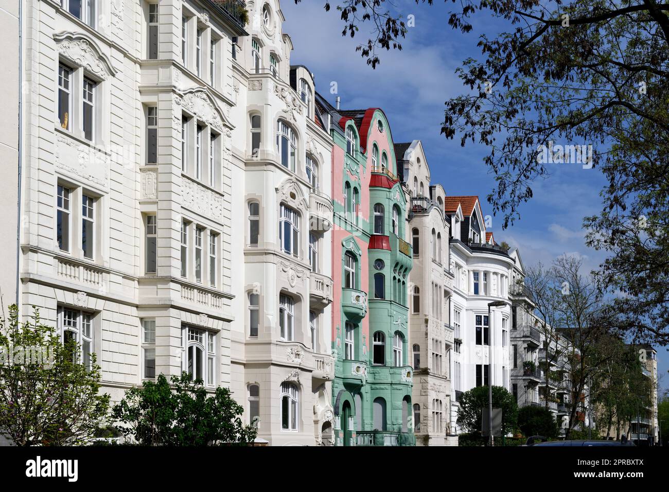 façades de magnifiques maisons art nouveau dans le quartier südstadt de cologne Banque D'Images