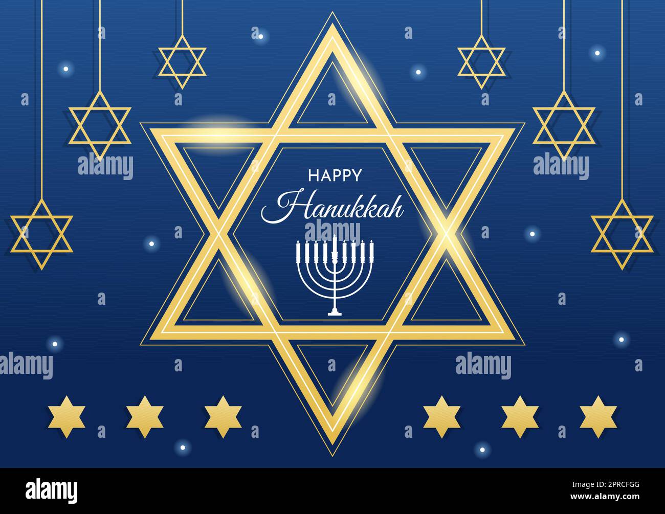 Happy Hanukkah Judaïsme Holiday Template dessin main dessin dessin dessin de dessin animé à plat Illustration avec Menorah, Sufganiyot, Dreidel et les symboles traditionnels Illustration de Vecteur