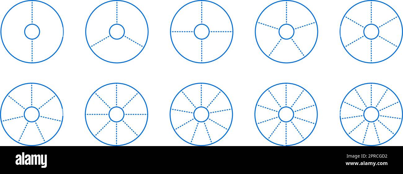 Collection de segments de graphique en anneau. Jeu de schémas de roue ...