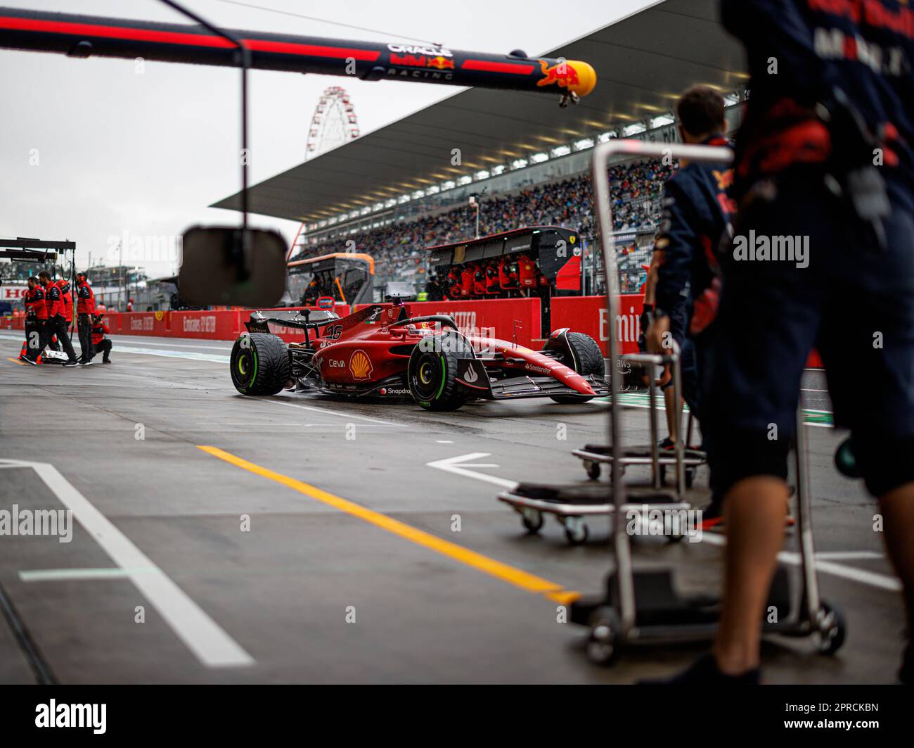 SUZUKA, JAPON, circuit de Suzuka, 7. Octobre : Charles Leclerc (MCO) de l'écurie Ferrari en FP2 pendant le Grand Prix de Formule 1 japonais. Banque D'Images