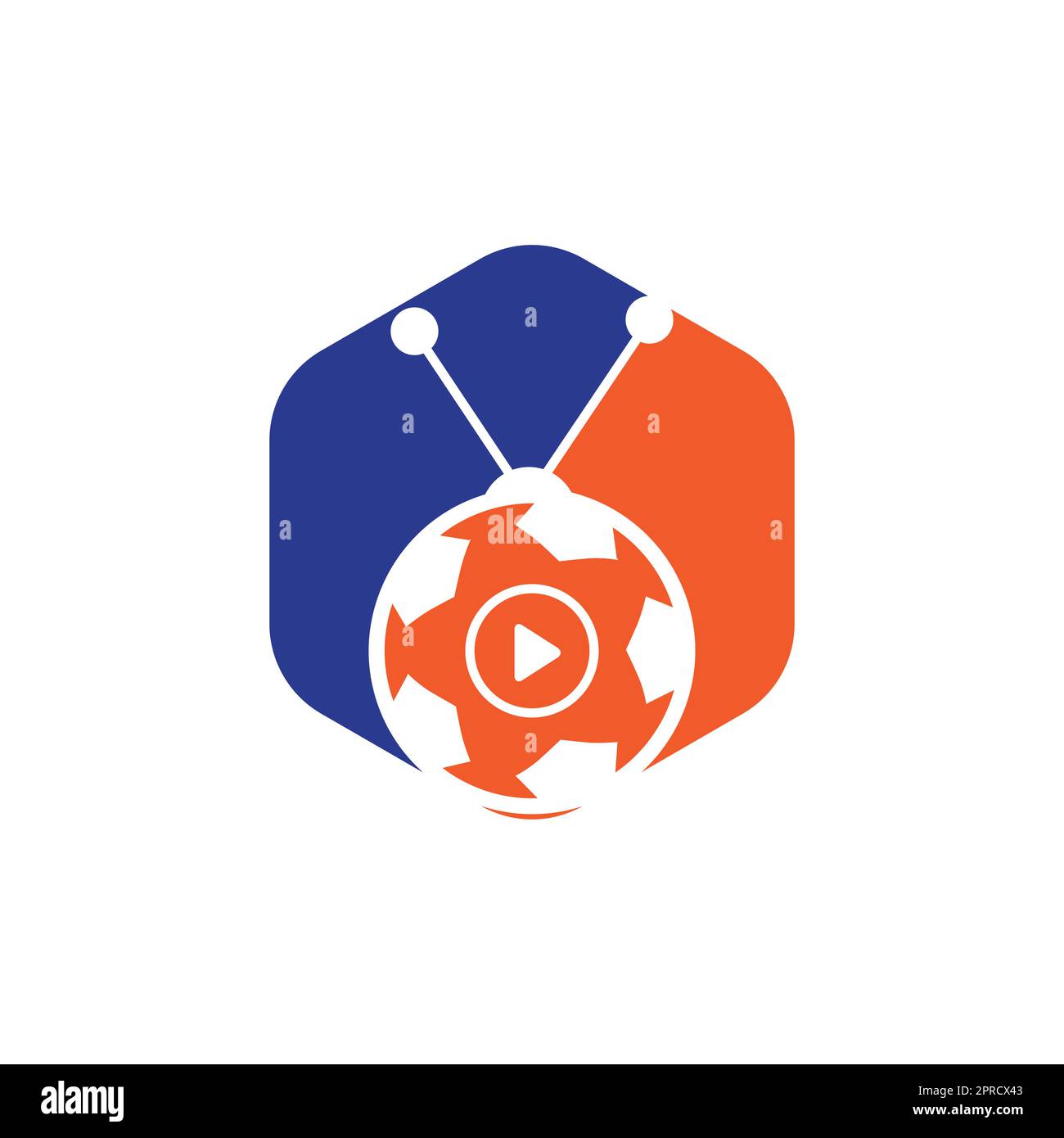 Modèle de conception de logo de télévision de football vectoriel. Logo de l'icône TV football. Illustration de Vecteur