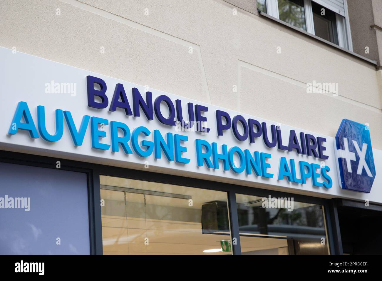 Lyon , Aura France - 04 24 2023 : Banque Populaire Auvergne Rhone Alpes ...