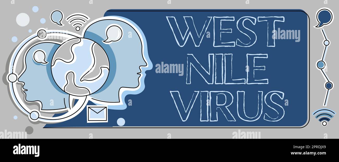 Texte montrant l'inspiration virus du Nil occidental. Internet concept infection virale cause typiquement transmise par les moustiques Cloud pensée bulle et point d'exclamation pour la promotion d'affaires. Banque D'Images