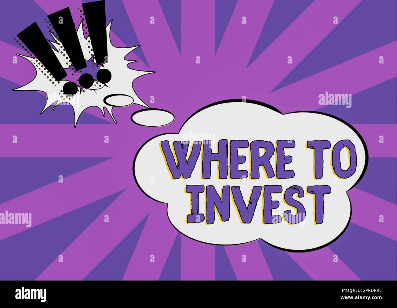 Affiche indiquant où investir. Mot écrit sur la recherche de bonnes occasions d'affaires pour avoir des revenus Banque D'Images