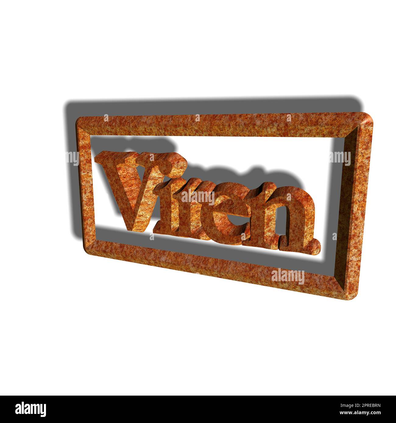 'Viren' = 'viruss' - mot, lettrage ou texte comme illustration 3D, rendu 3D, graphiques d'ordinateur Banque D'Images