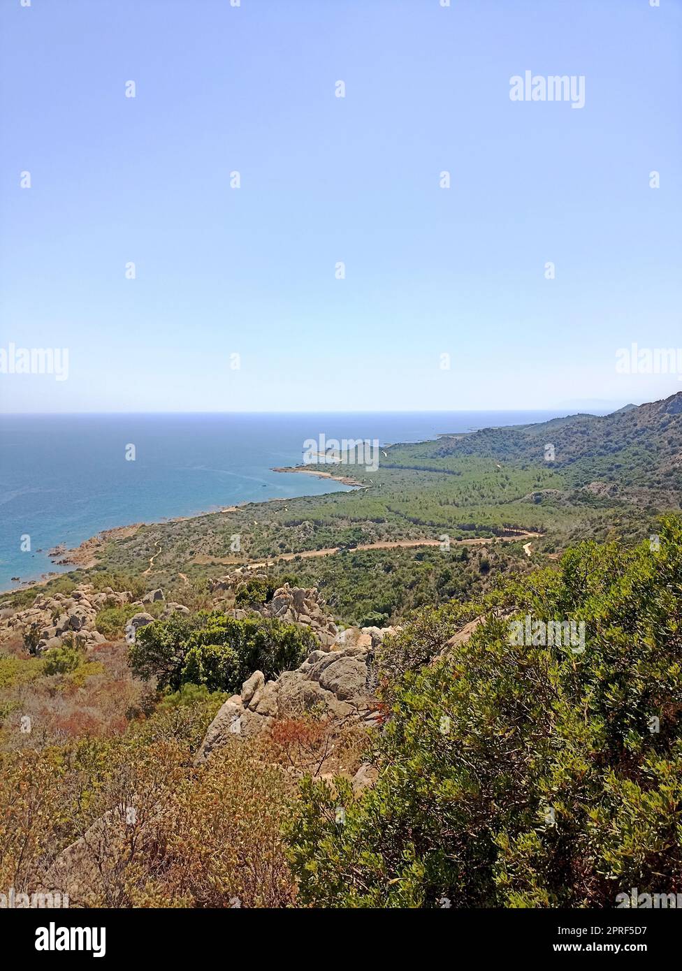 Vue panoramique depuis Capo Comino Sardaigne Banque D'Images