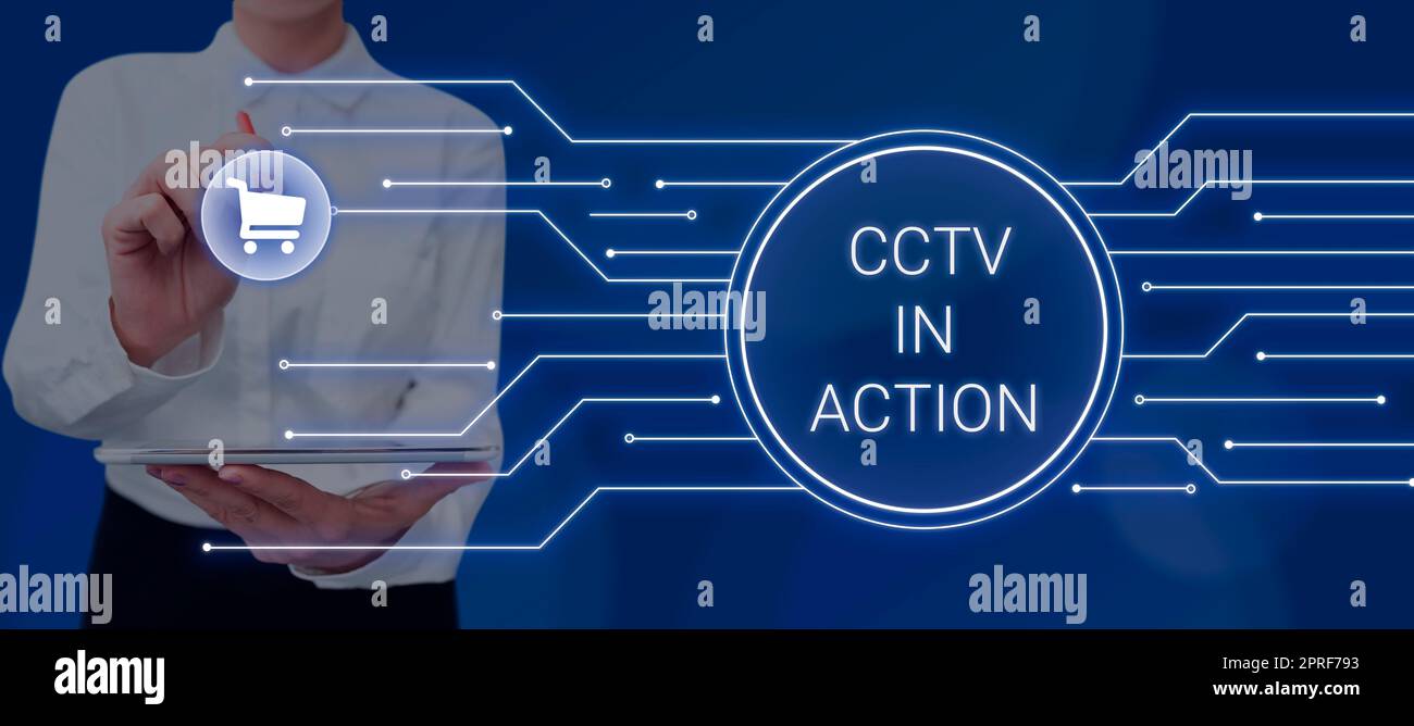 Inspiration montrant le signe CCTV en action. Concept commercial système de surveillance autonome comprenant des caméras messages importants écrits en forme de nuage avec des flèches. Banque D'Images