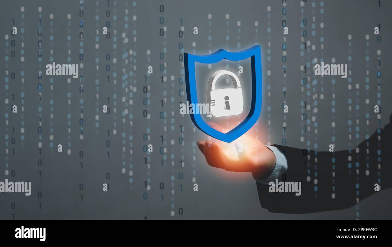 Cybertechnologie numérique Internet réseau en ligne sécurité de l'information.sécurité web hacker login et mot de passe icône concept d'affaires. Banque D'Images