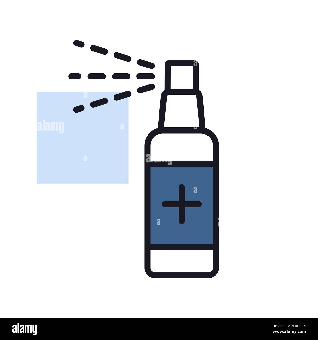 Spray désinfectant antibactérien, icône vecteur désinfectant pour les mains. Coronavirus. Symbole graphique pour la conception de sites Web médicaux et d'applications, le logo, l'application, l'interface utilisateur Banque D'Images