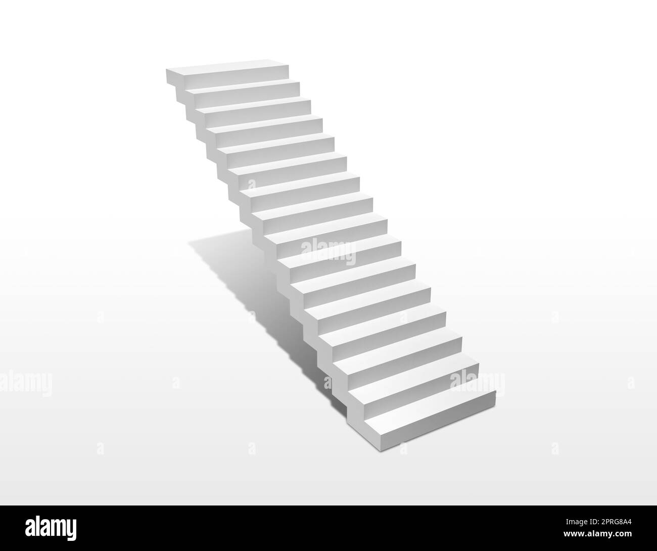 escaliers blancs isolés sur fond blanc. 3d rendu Banque D'Images