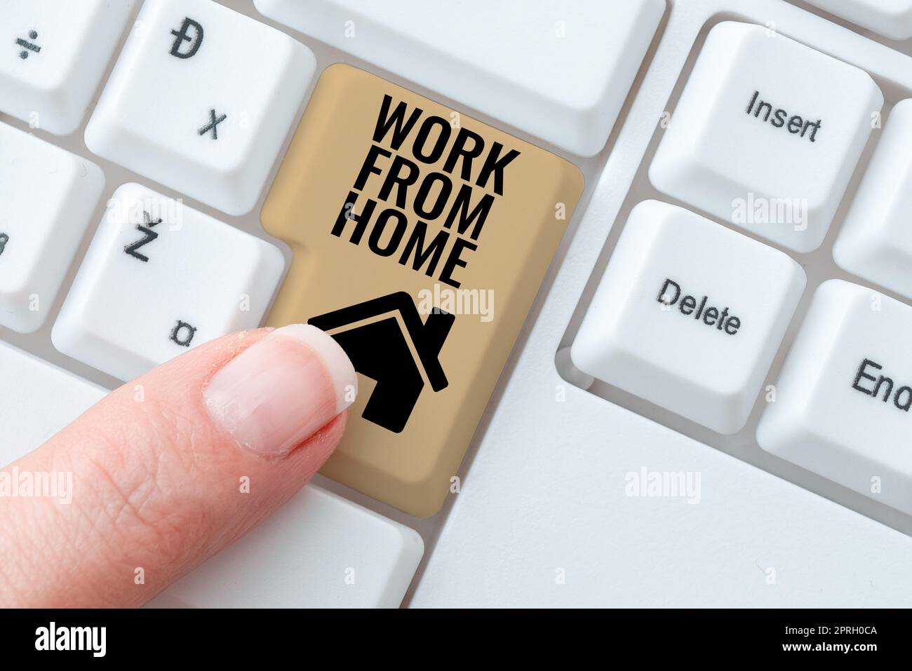 Affiche présentant le travail à domicile. Présentation commerciale travail freelance travailler sur votre maison technologie pratique Banque D'Images