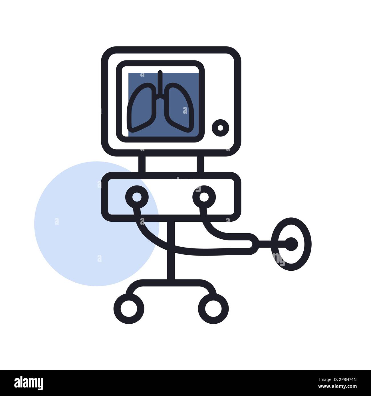 Ventilation des poumons pour thérapie médicale en unité de soins intensifs Illustration de Vecteur