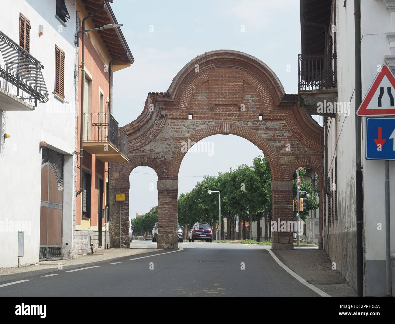 Porte de la ville de Porta d Alice à Borgo d Ale Banque D'Images