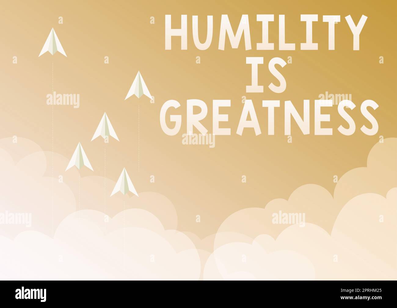 L'écriture montrant le texte l'humilité est la grandeur, la parole pour être humble est une vertu de ne pas se sentir trop supérieur Banque D'Images