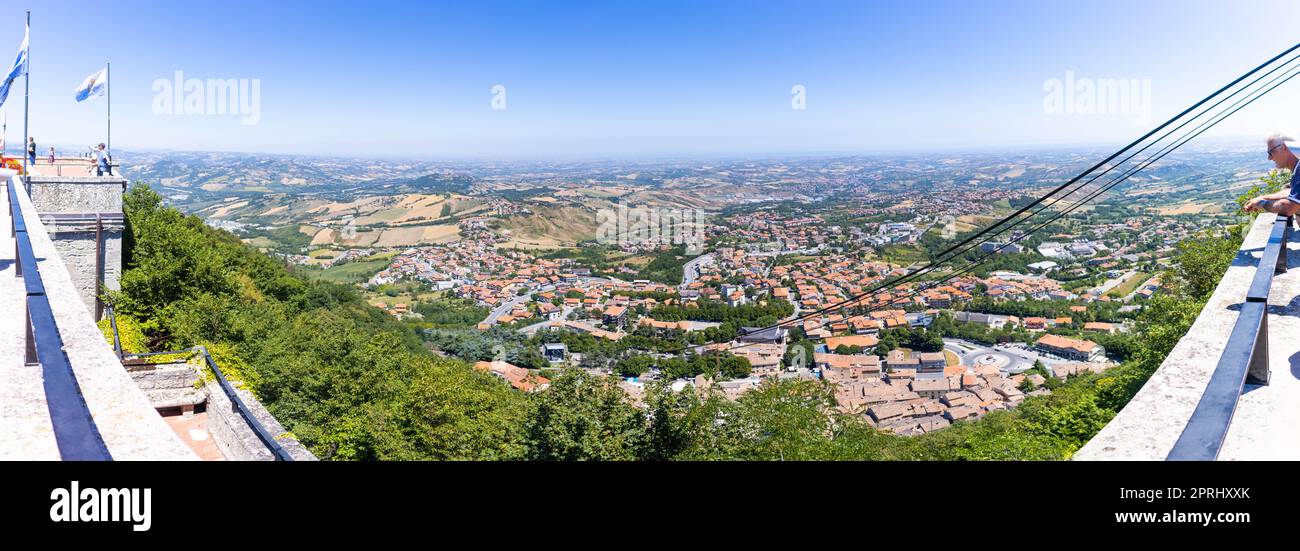 Paysage panoramique de la République de Saint-Marin Banque D'Images