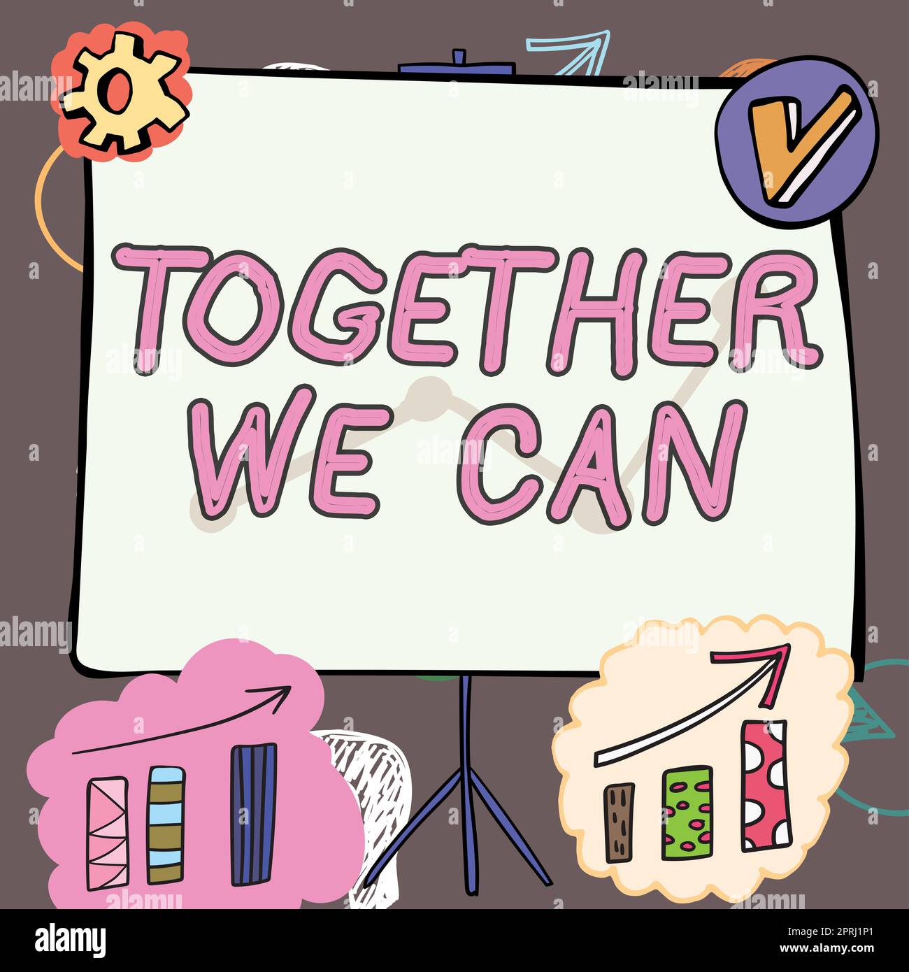 Légende conceptuelle ensemble nous CanUnity peut rendre tout possible un groupe puissant. Mot pour l'unité peut rendre tout possible un groupe puissant Banque D'Images