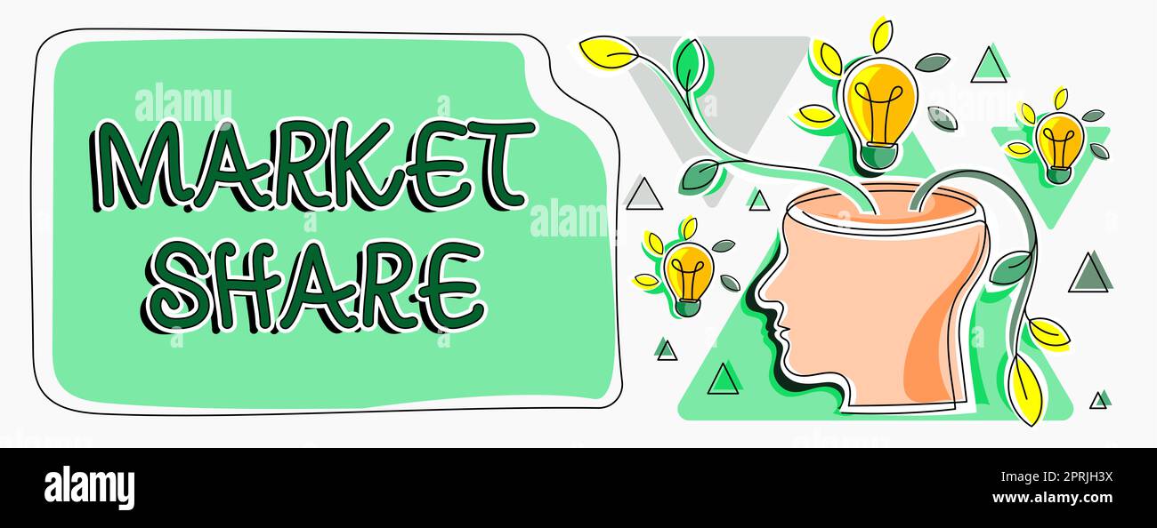 Légende conceptuelle part de marché, mot écrit sur la partie d'un marché contrôlée par une société particulière Banque D'Images