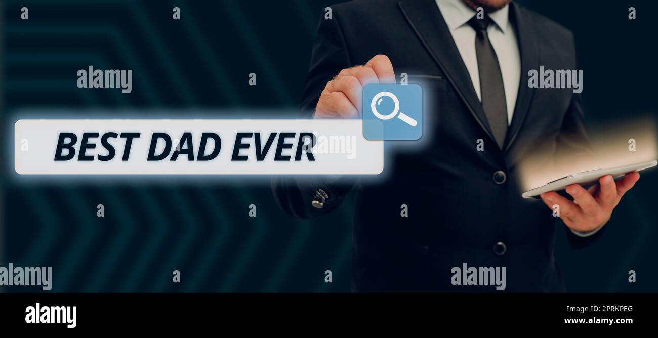 Affiche affichant le meilleur papa jamais, mot pour l'appréciation de votre père amour sentiments compliment Banque D'Images