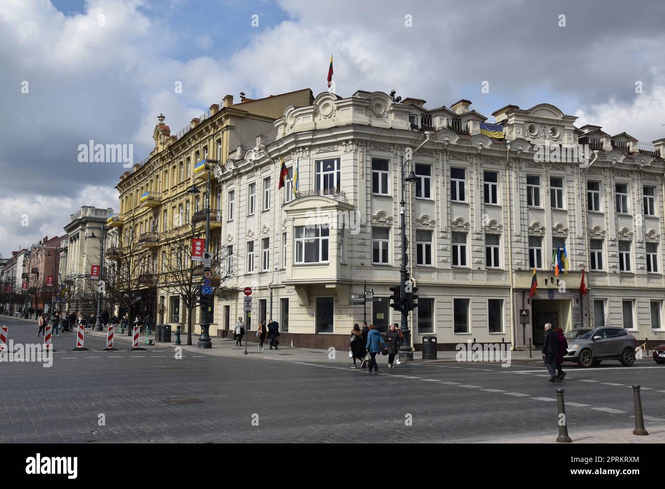 Vilnius, capitale de la Lituanie : le boulevard Gedimino Banque D'Images