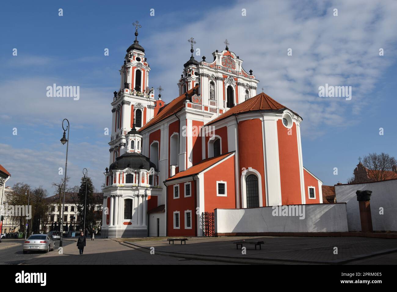 Vilnius, capitale de la Lituanie: Une église baroque rénovée Banque D'Images