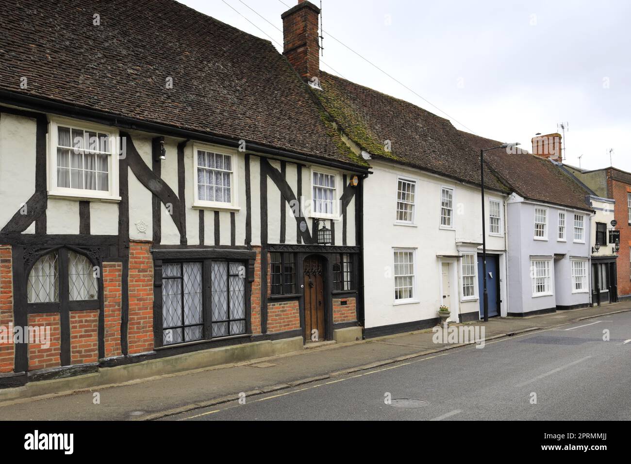 Logement à ossature de bois dans le village de Coggeshall, Essex