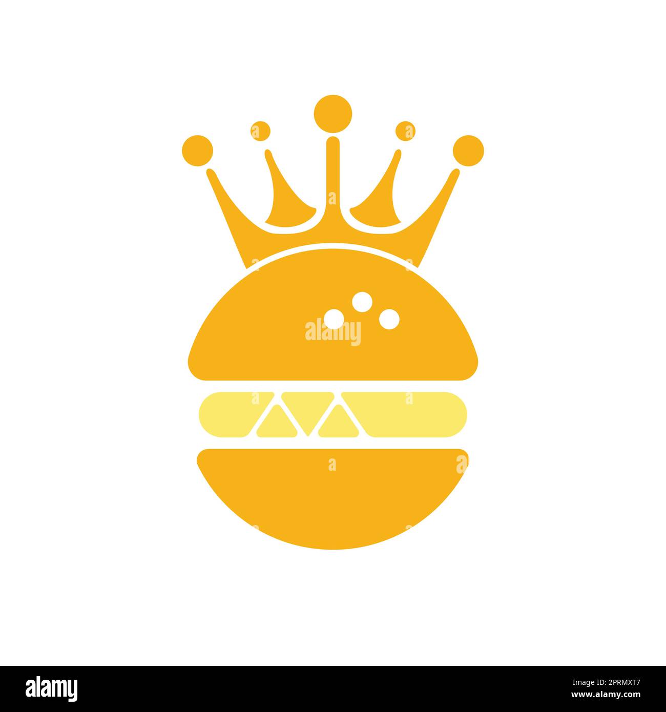 Logo Burger King Vector. Concept de Burger avec logo représentant une couronne. Illustration de Vecteur