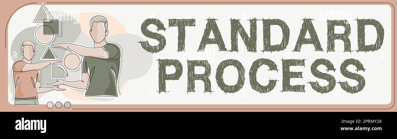 Inspiration montrant Sign Standard Processrules fait pour être assorti à la qualité du produit final. Règles de présentation de l'entreprise adaptées à la qualité du produit final Banque D'Images