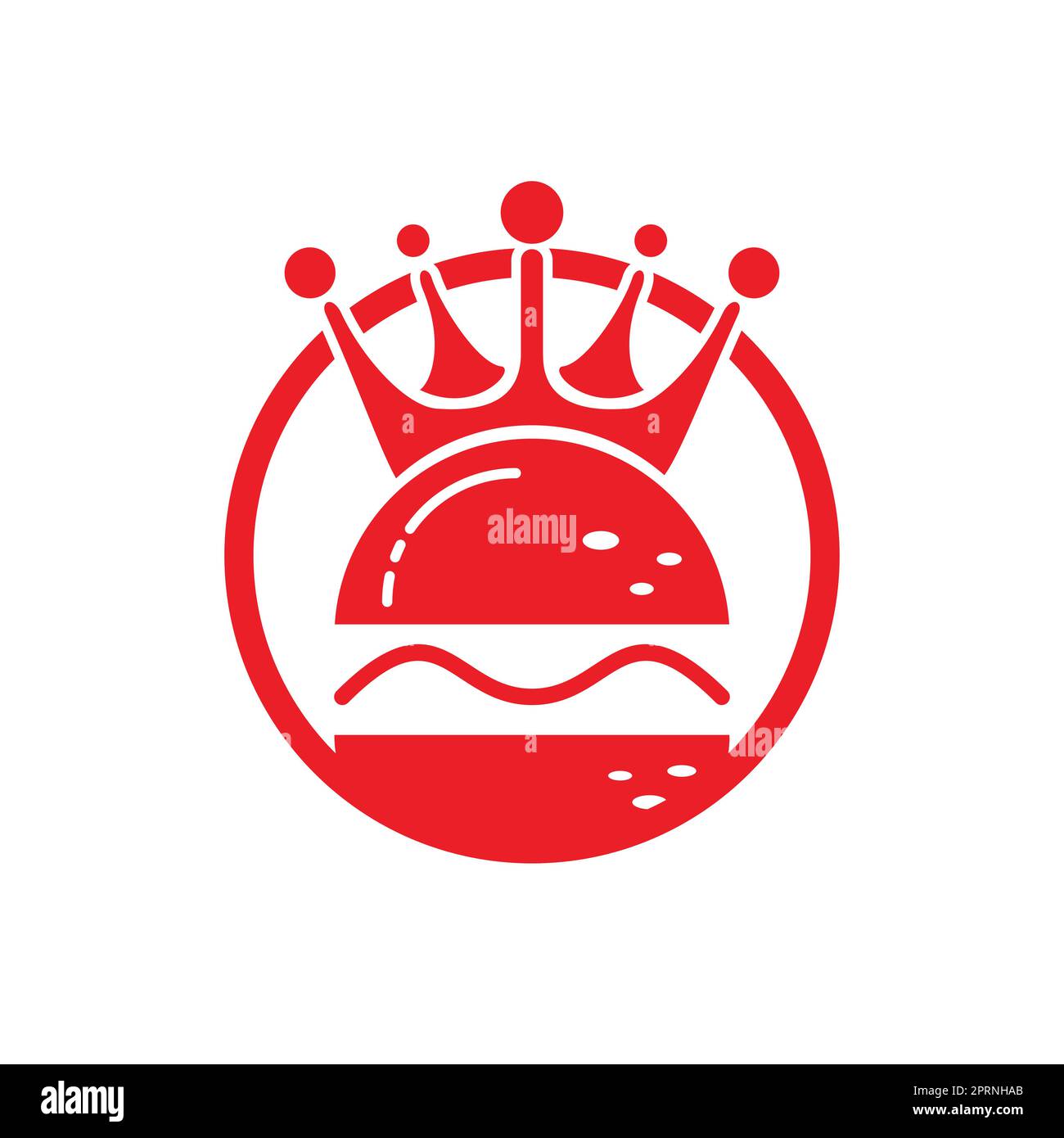 Logo Burger King Vector. Concept de Burger avec logo représentant une couronne. Illustration de Vecteur