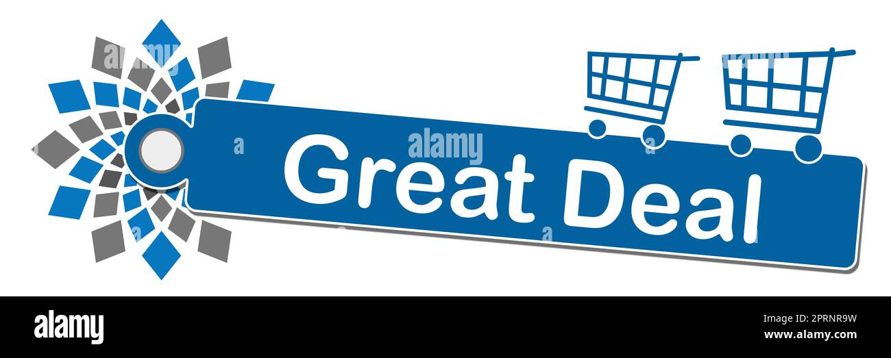 Grande affaire carrés circulaires Panier texte bleu gris Banque D'Images