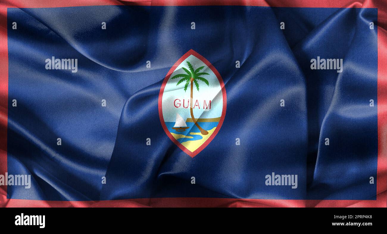 Drapeau de Guam - drapeau de tissu d'ondulation réaliste Banque D'Images