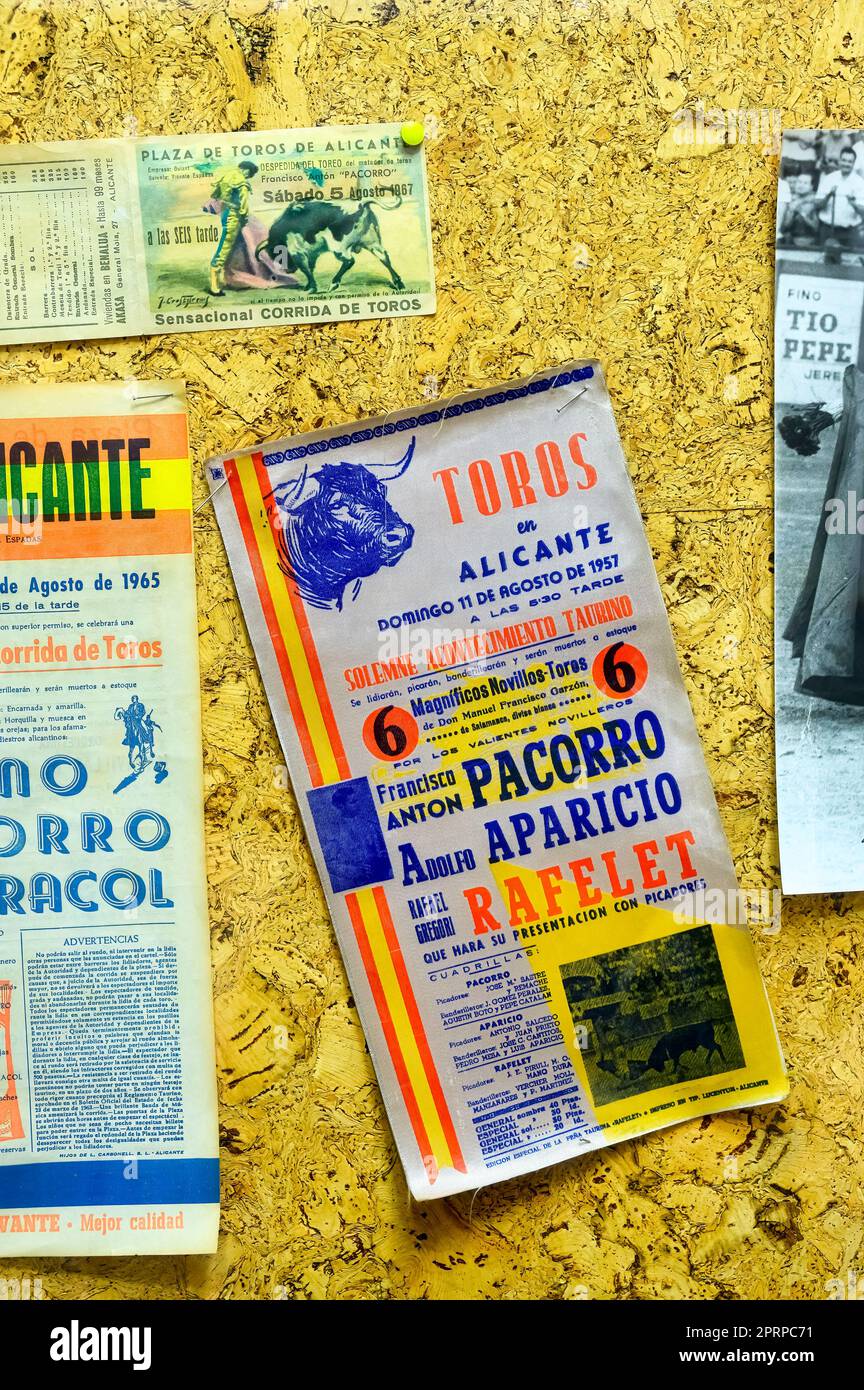 Presse écrite au Musée de la tauromachie, Alicante, Espagne Banque D'Images